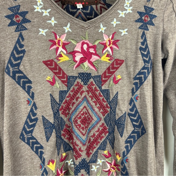 Johnny Was Blouse Womens Small Long Sleeve Scoop Neck Embroidered Tunic boho - Picture 6 of 8